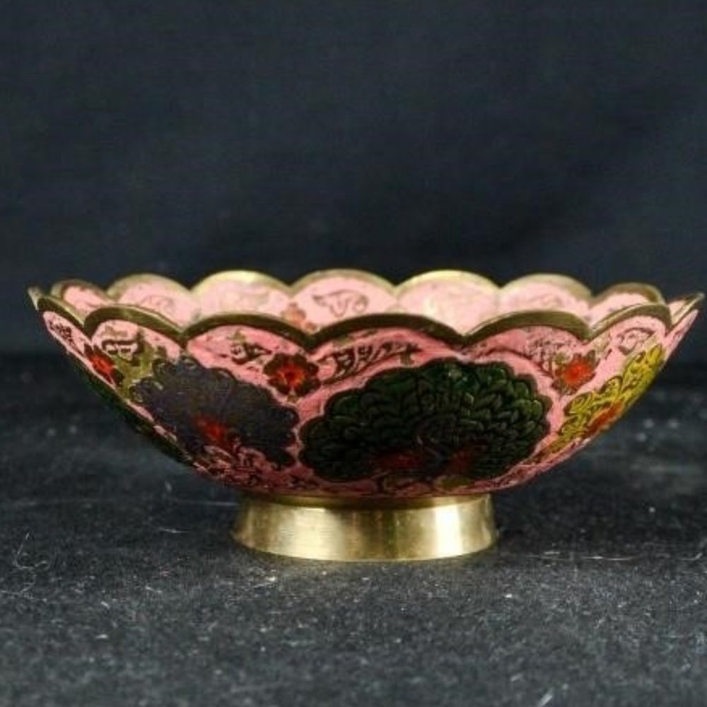 Brass peacock bowl